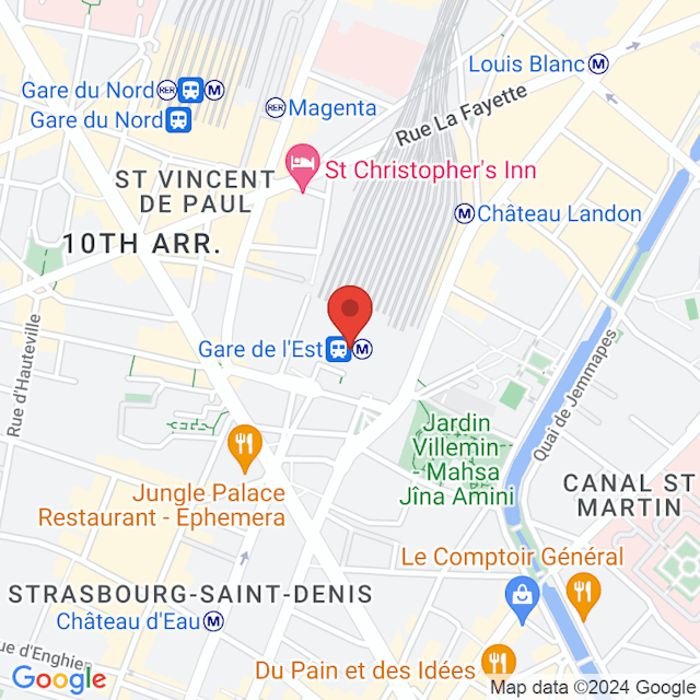 Estación de París - Este map
